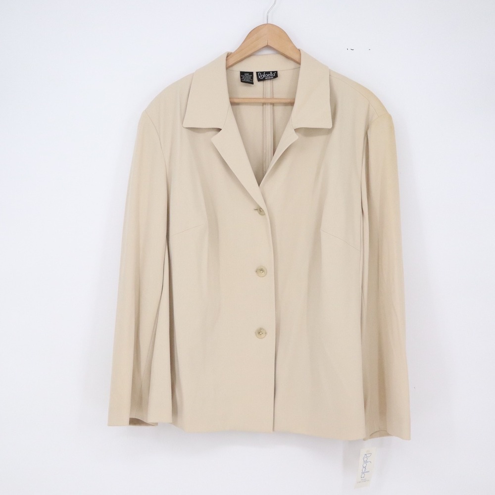 Rafaella Pant Suit Womens 20W 2 Way Stretch Pumice Beige 3 Button NWT Imperfect